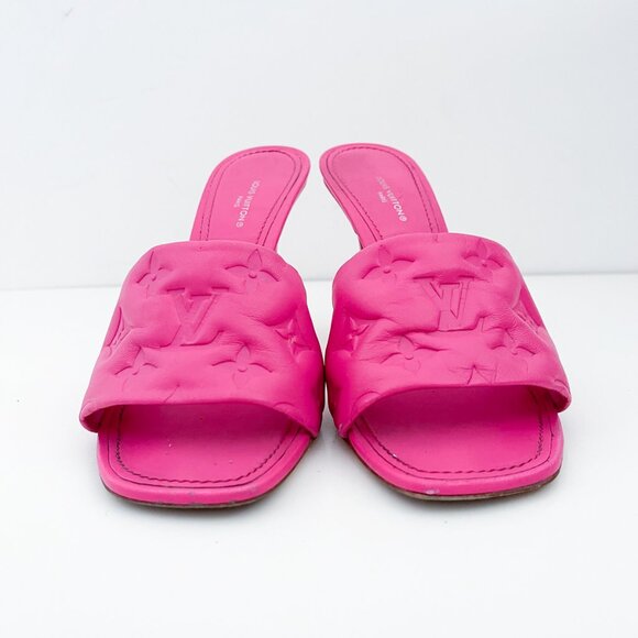 Louis Vuitton Revival Mule Monogram Pink Heel Padded Heels Sandals - Picture 7 of 16
